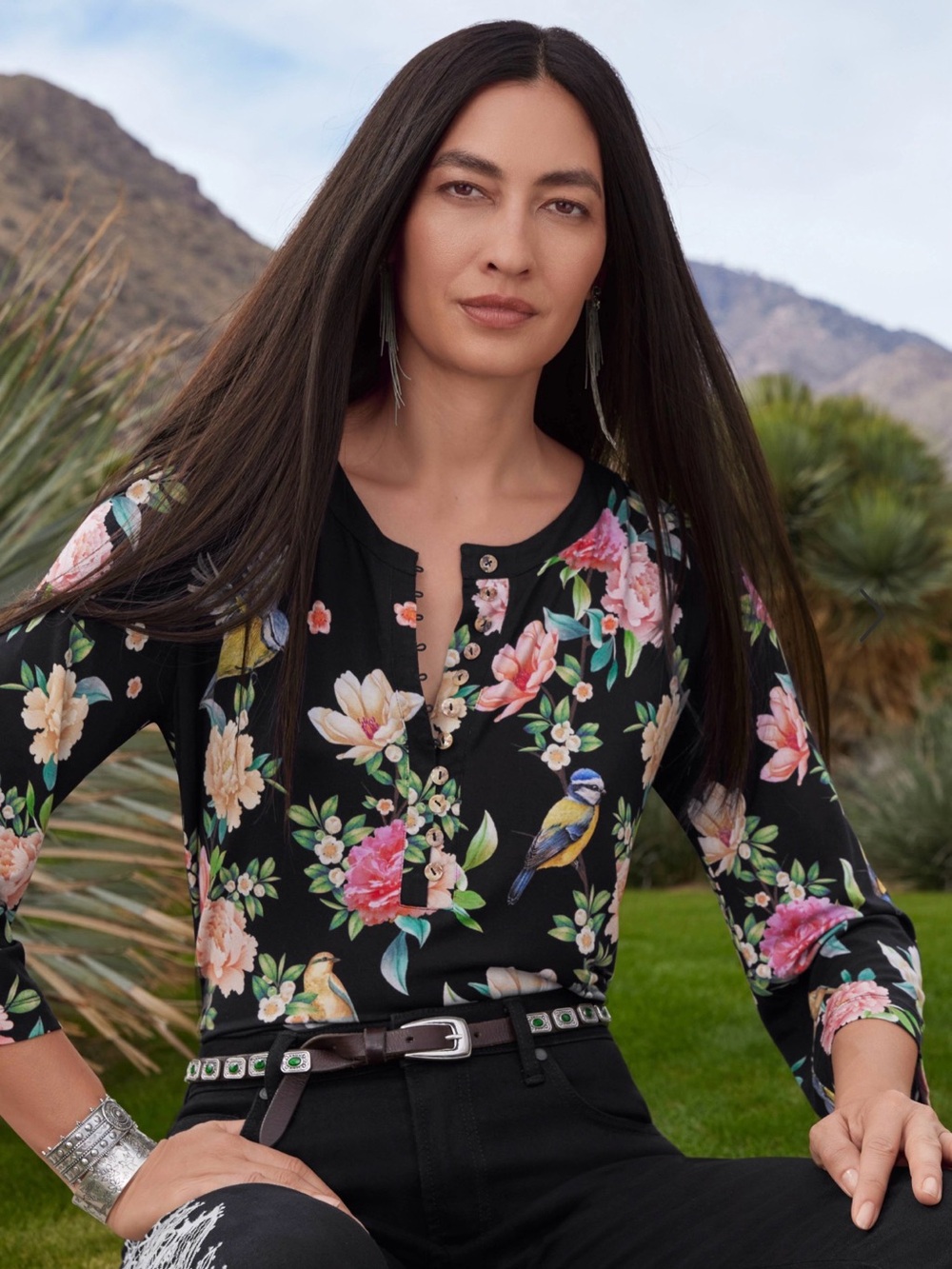 Johnny Was THE JANIE FAVORITE BUTTON FRONT TUNIC